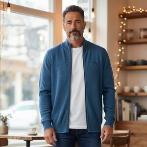 Cashmere/Wool Blend Full Zip-Up